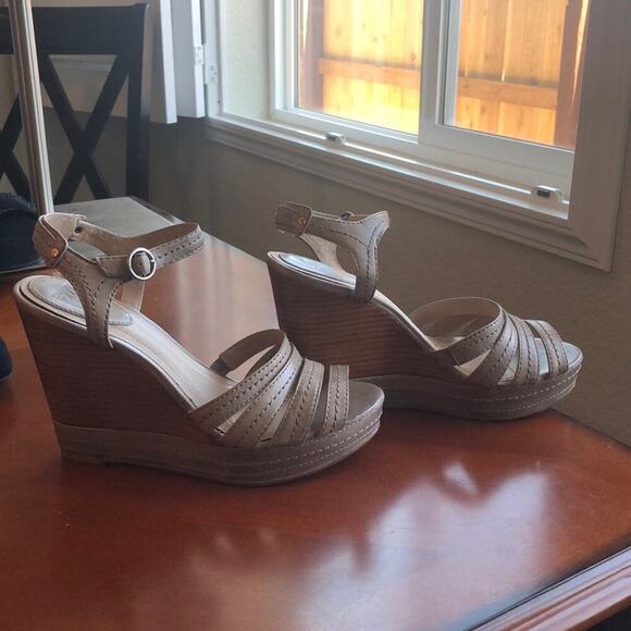 Frye wedge Corrina Stich leather wedge western bohemian gypsy sz 9.5 festival - Picture 5 of 9